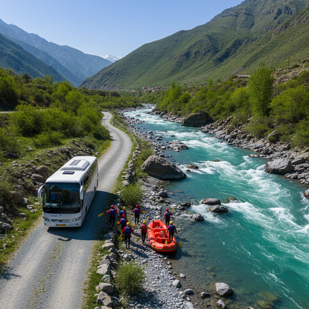 choosing_vehicle_for_rafting_tour تور رفتینگ با ماشین شخصی یا اتوبوس؟ یک راهنمای کامل